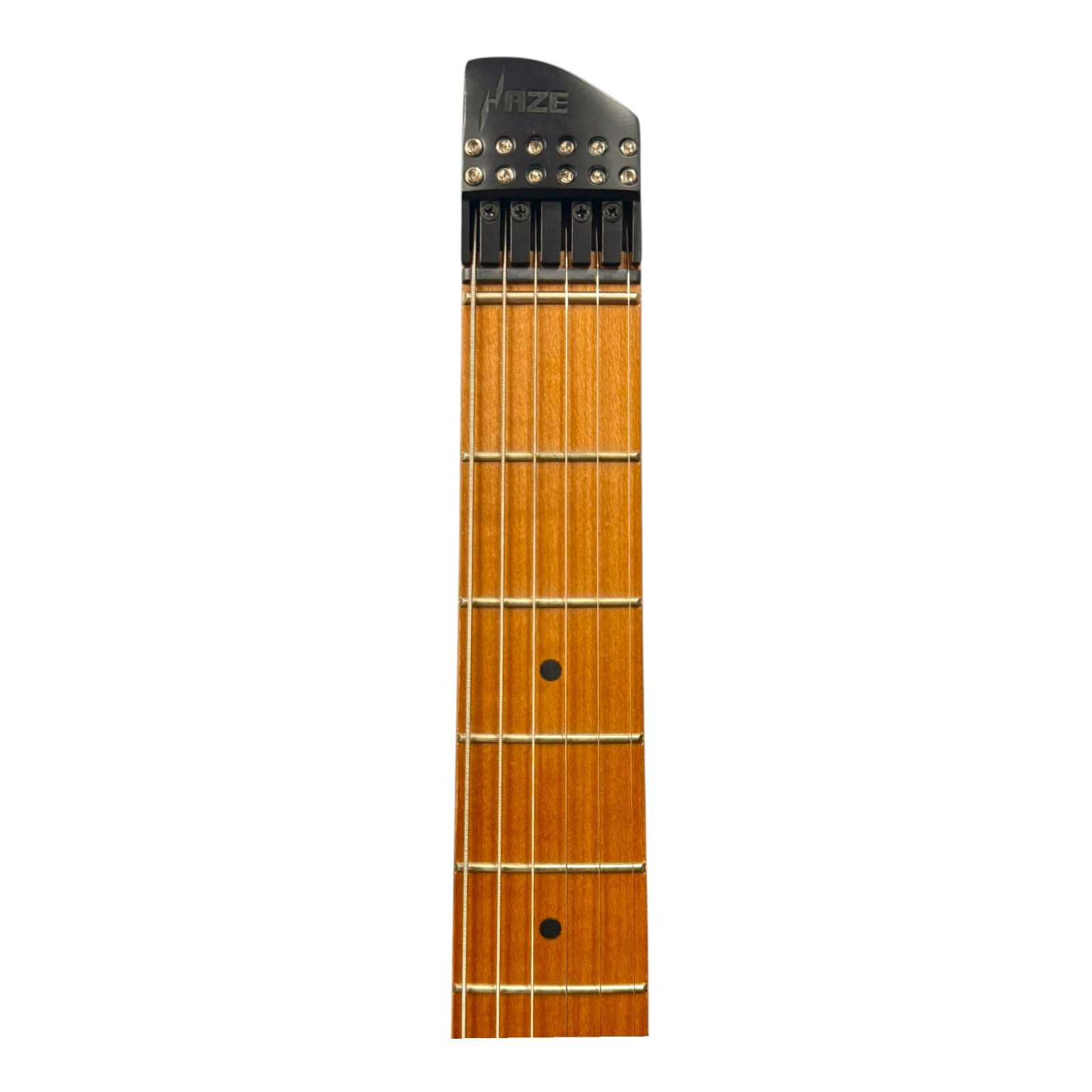 Haze HL1APQTPU Headless HH Solid Mahogany HHL Electric Guitar – Tiger Purple