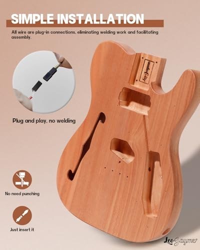DIY Semi-Hollow Electric Guitar Kit – Mahogany Body, Maple Neck, Laurel Fretboar