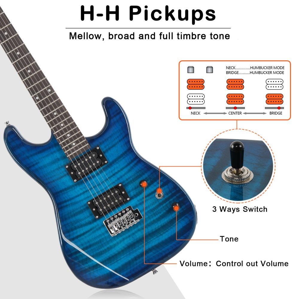 Glarry GST Electric Guitar Kit Right Handed School Band With 20W AMP Bag