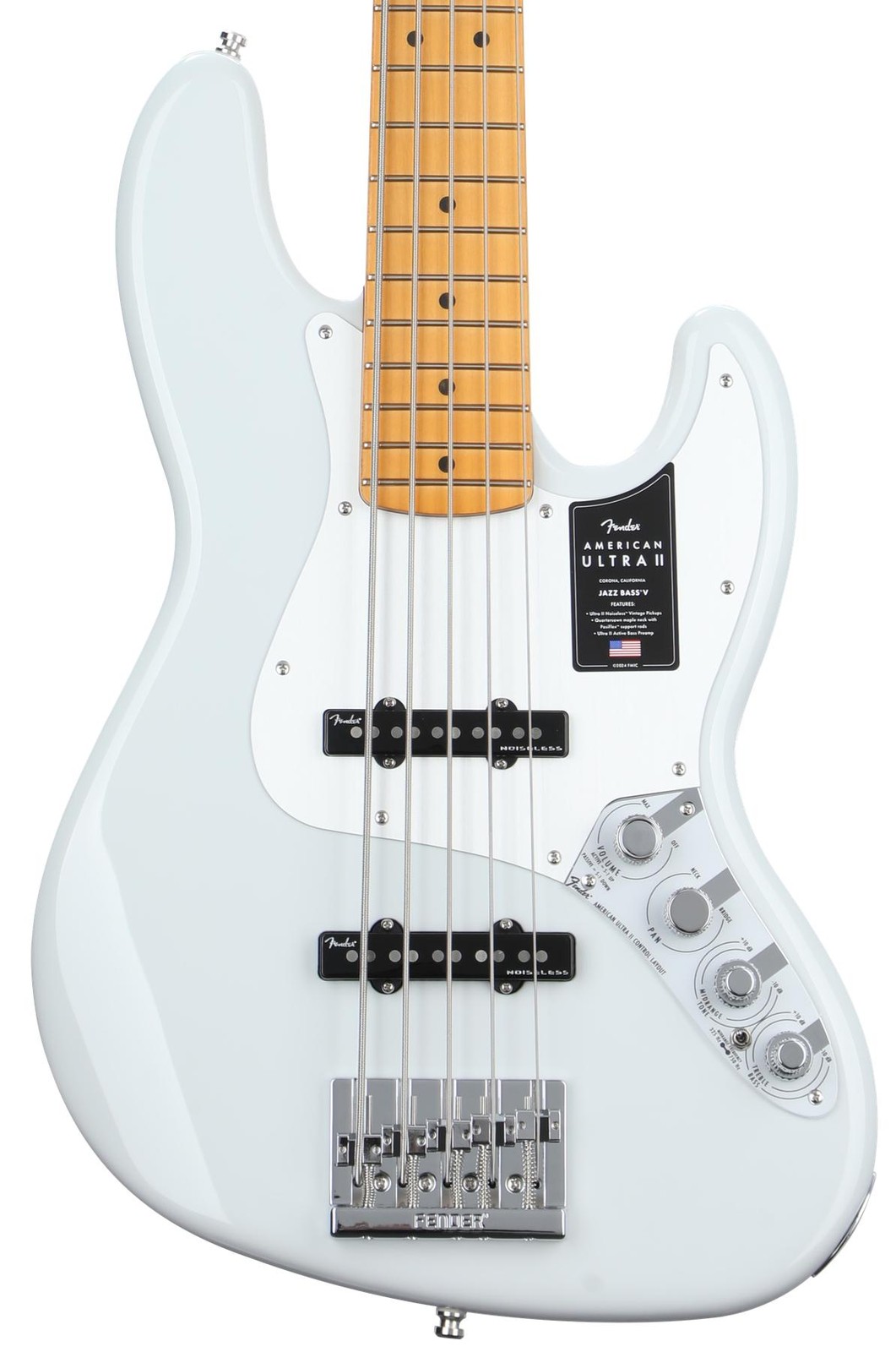 Fender American Ultra II Jazz Bass V – Avalanche, Maple Fingerboard