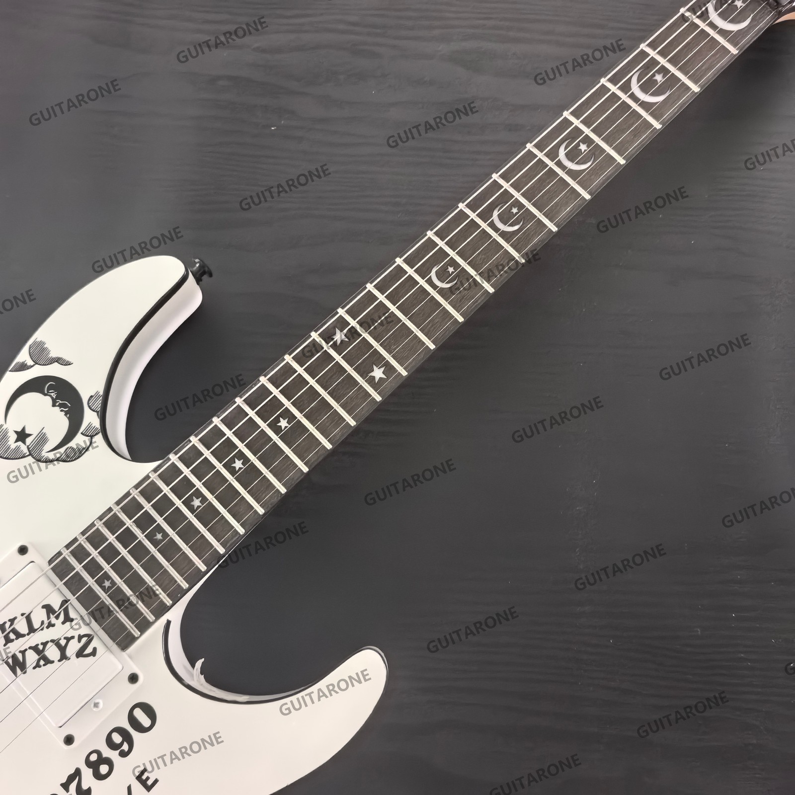 Ledux ouija style electric guitar white ouija graphic HH Pickup Tremolo Hot Item