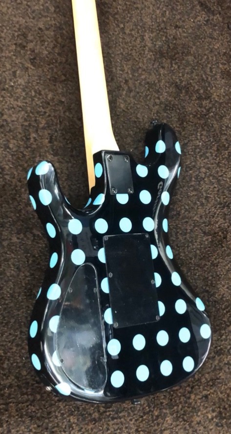 Kramer NightSwan Electric Guitar – Black With Blue Polka Dots