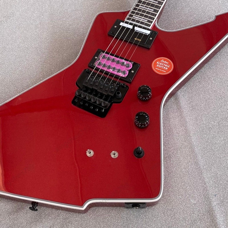 Metallic Red Electric Guitar Active Pickups Mini Switch Stainless Rounded Fret