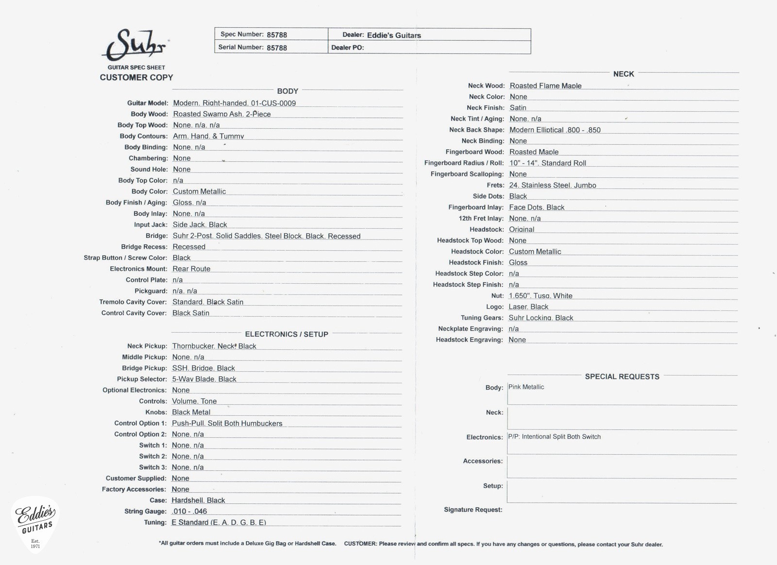 Suhr Modern Roasted – Pink Metallic