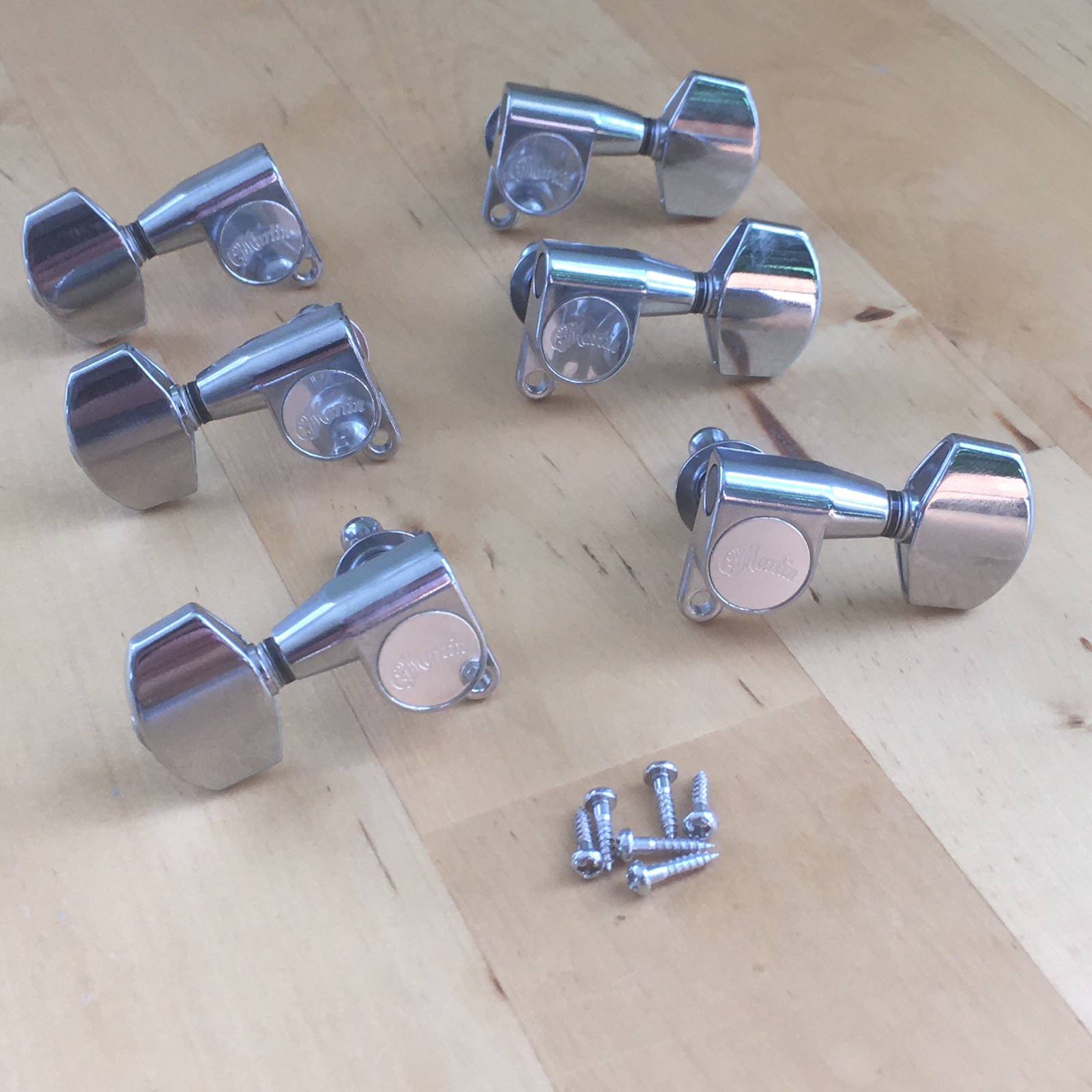 6 Genuine “Martin” Logo Acoustic Guitar Bolt On Chrome Tuners D35 HD28 Low Tab