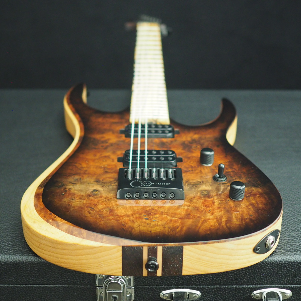 Halo Merus 6 String Guitar Claro Walnut Burl Evertune Bridge BKP Juggernaut