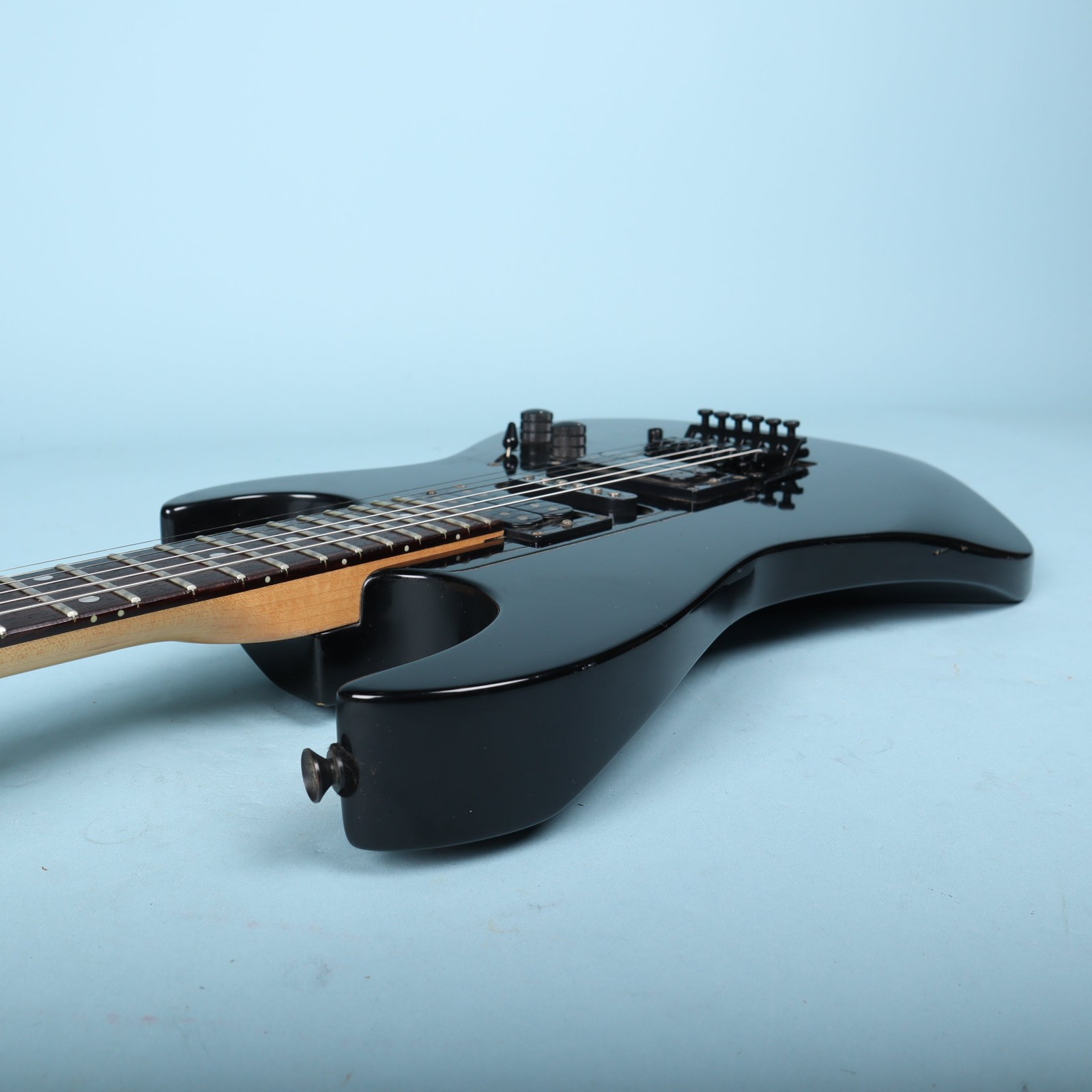 1989 Squier FR-212 Floyd Rose II Black Korea Reverse Headstock RARE HM