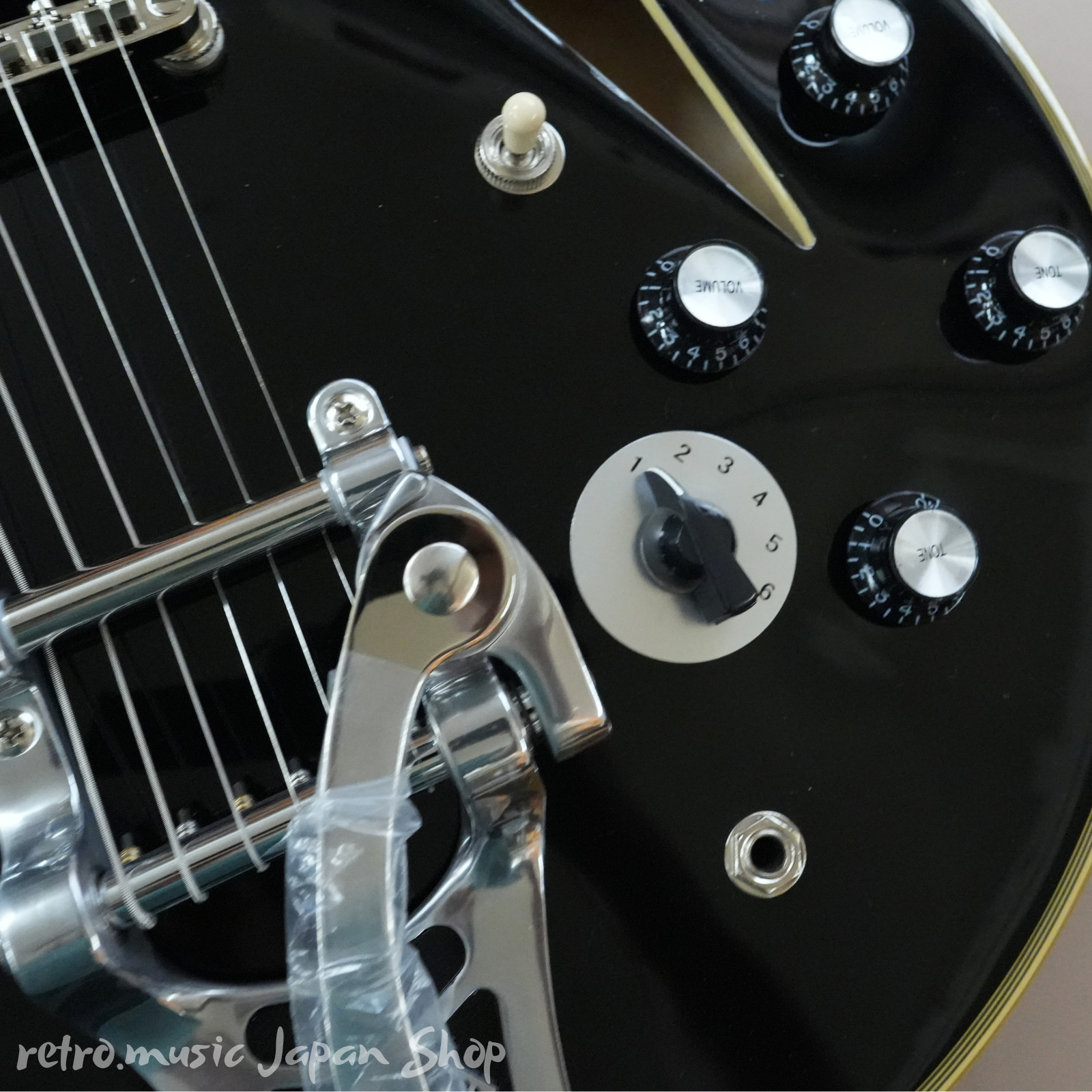 Epiphone Shinichi Ubukata ES-355 Custom Bigsby ver.02 Ebony Black with Hard Case