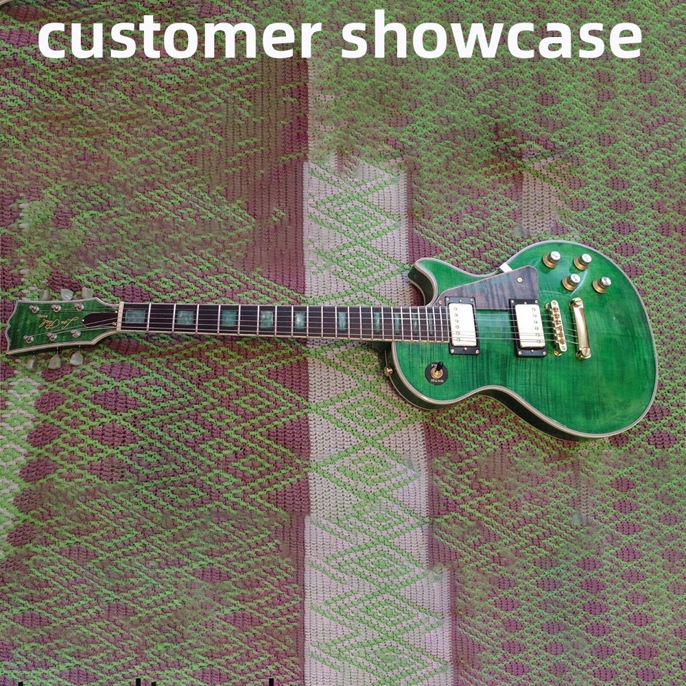 Unfinished DIY Electric Guitar Kits GD Archtop Binding Flame Maple Top FREE SHIP