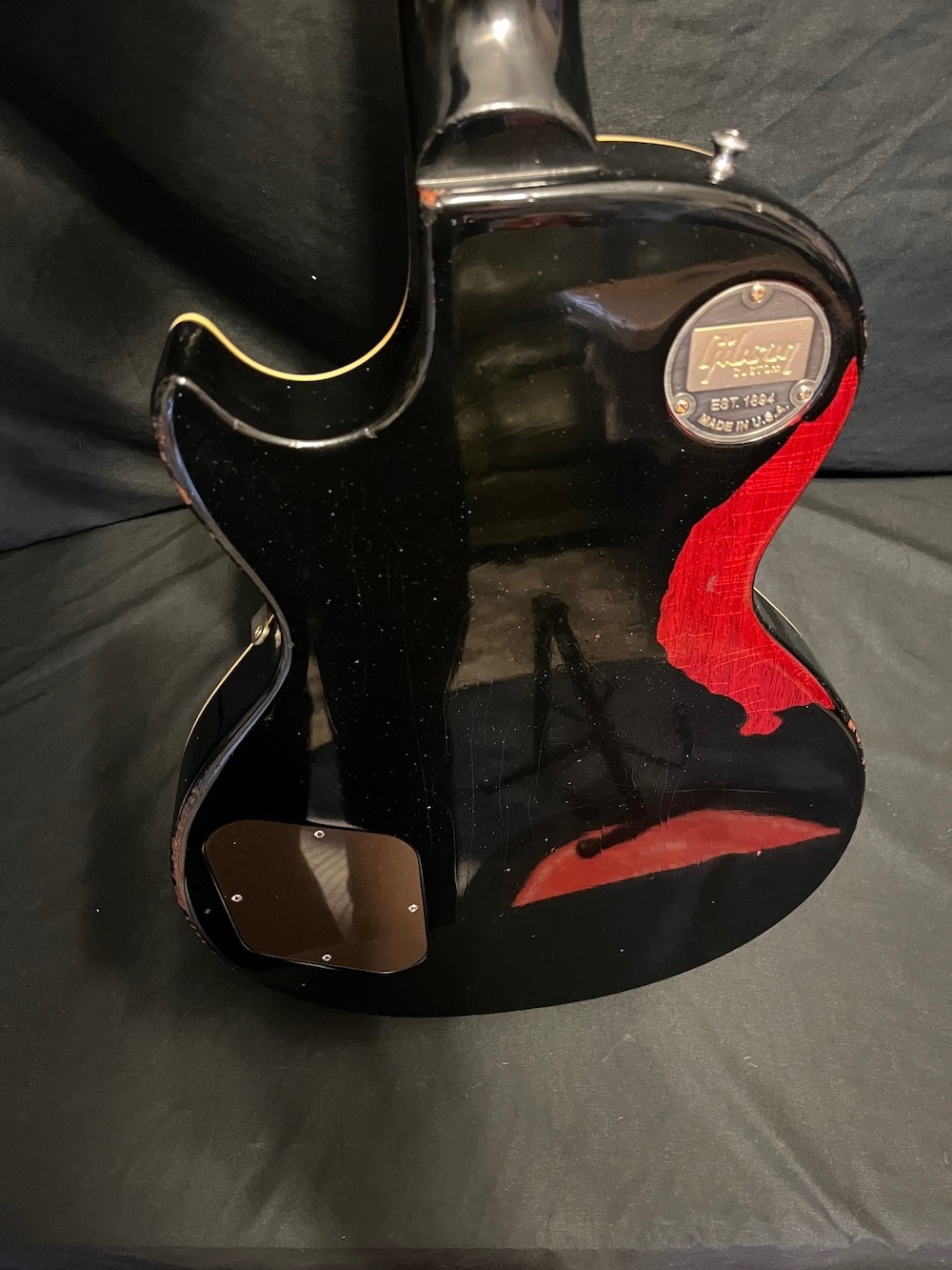 2017 Gibson Custom Shop Les Paul Standard Painted Over Aged Ebony Cherry/Sunburs