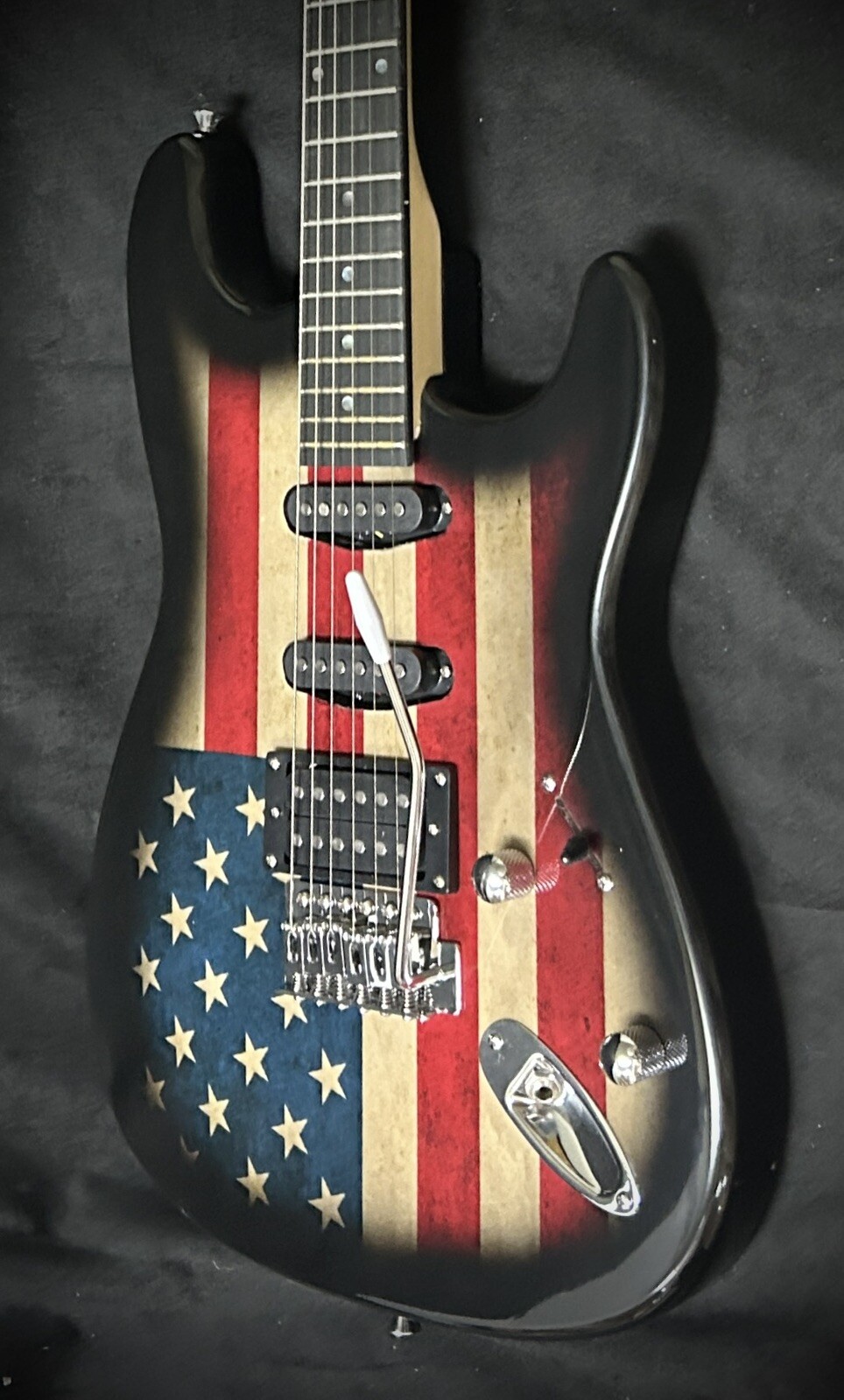 USA Flag Electric Guitar And Amp