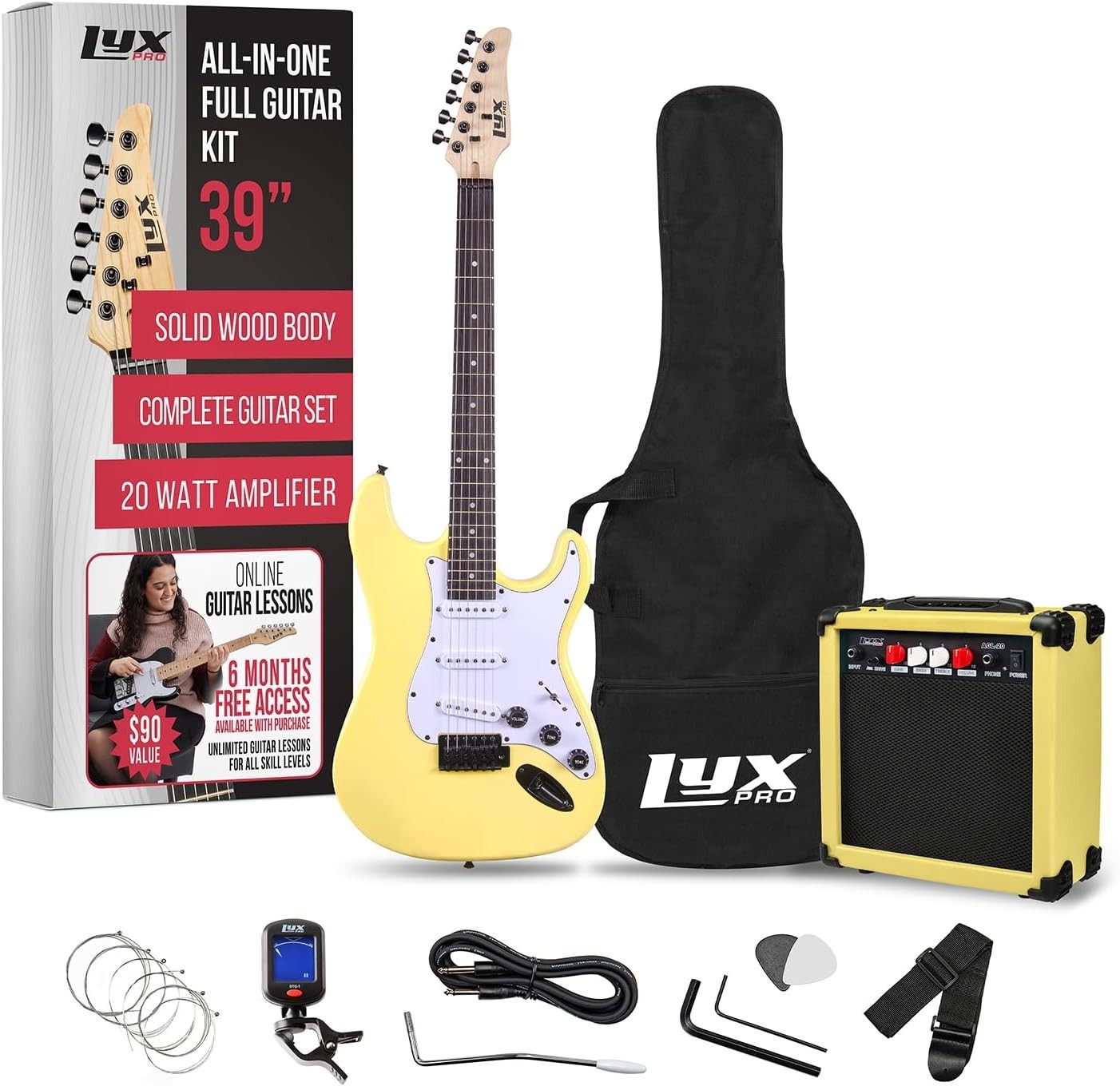 39-Inch Electric Guitar Kit with 20W Amp & Accessories – Perfect for Beginners