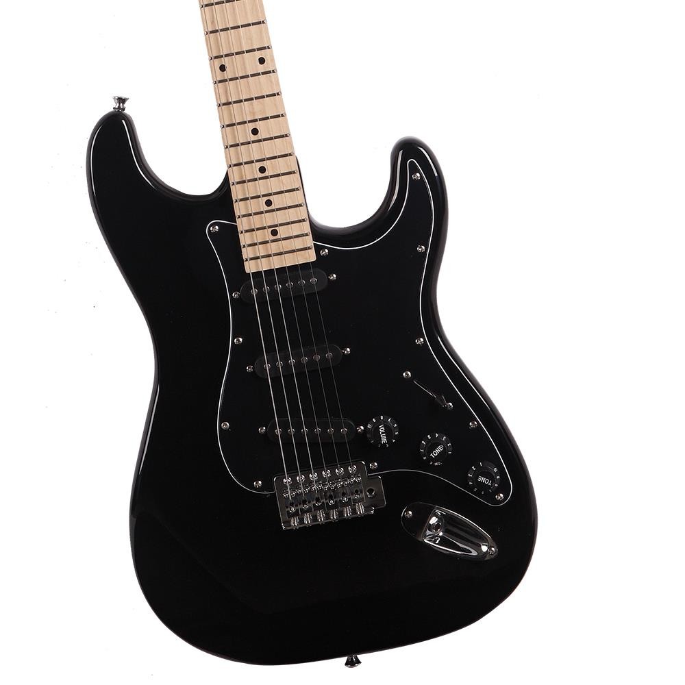 Glarry GST Basswood Electric Guitar Kit for Beginner W/Bag Black