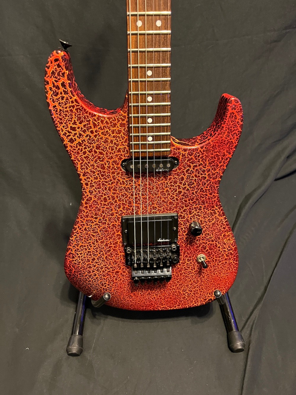 1988 Jackson USA Lava Fire Crackle Limited Edition Guitar Signed-Grover Jackson