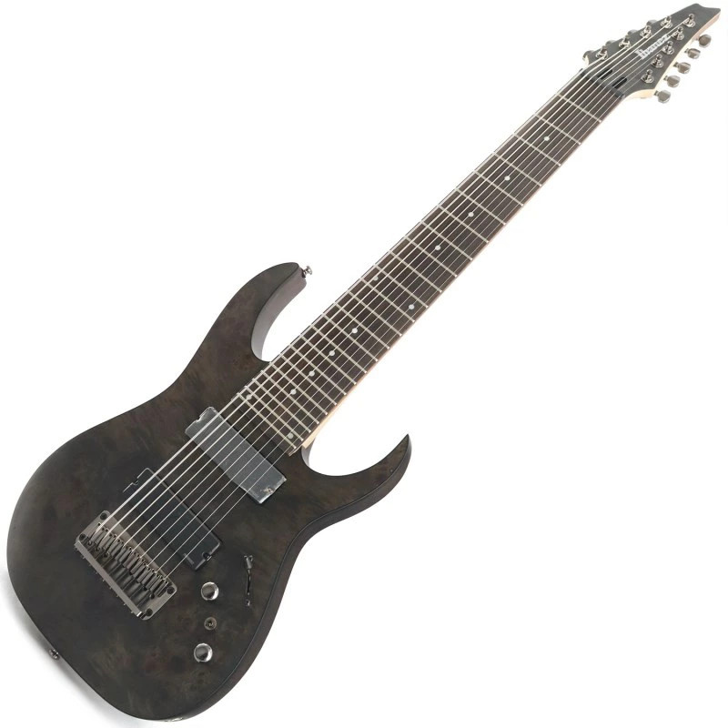 Ibanez RG9PB-TGF Transparent Gray Flat Ax Design Lab with gig bag 9-string model