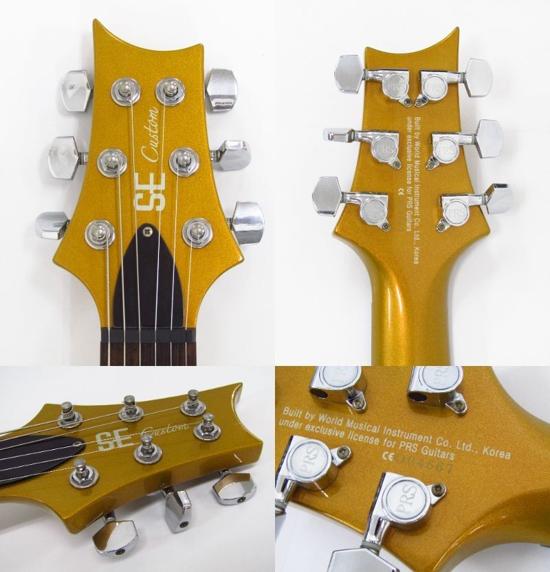 PRS SE Custom 24 Electric Guitar Gold Metallic Beveled Top