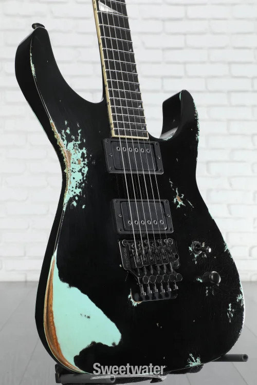 Jackson USA Tangent Series Soloist Electric Guitar – Black Over Surf Green,