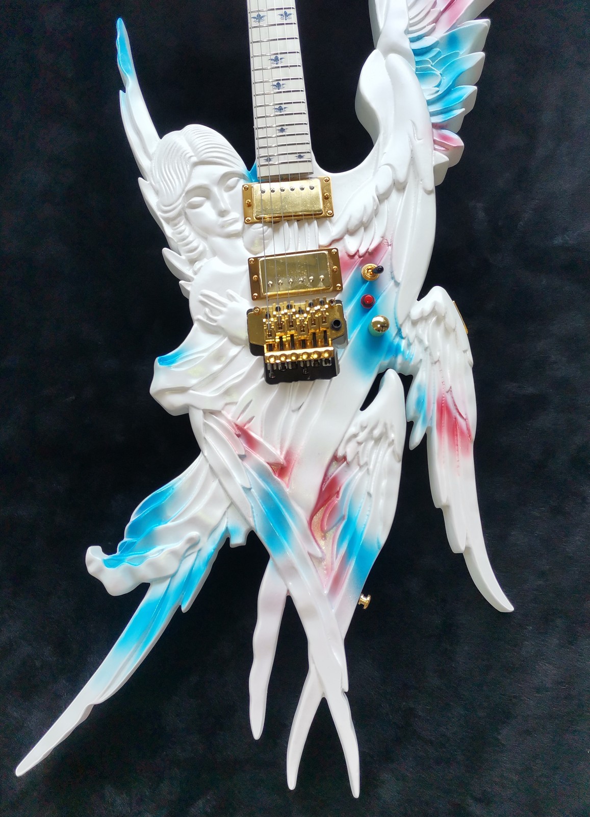 Angel Wing Electric Guitar, Quilted Maple Top, Alnico 5,Double Locking Tremolo