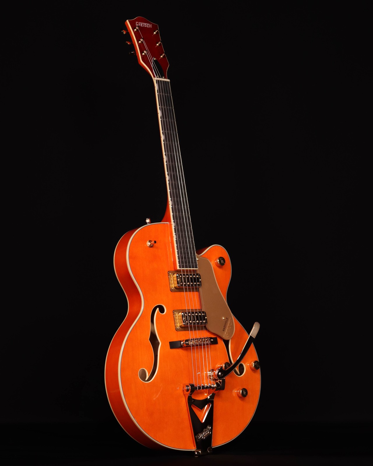 Gretsch Synchromatic Nashville Hollow Body Single-Cut, Ebony FB, 50’s Orange