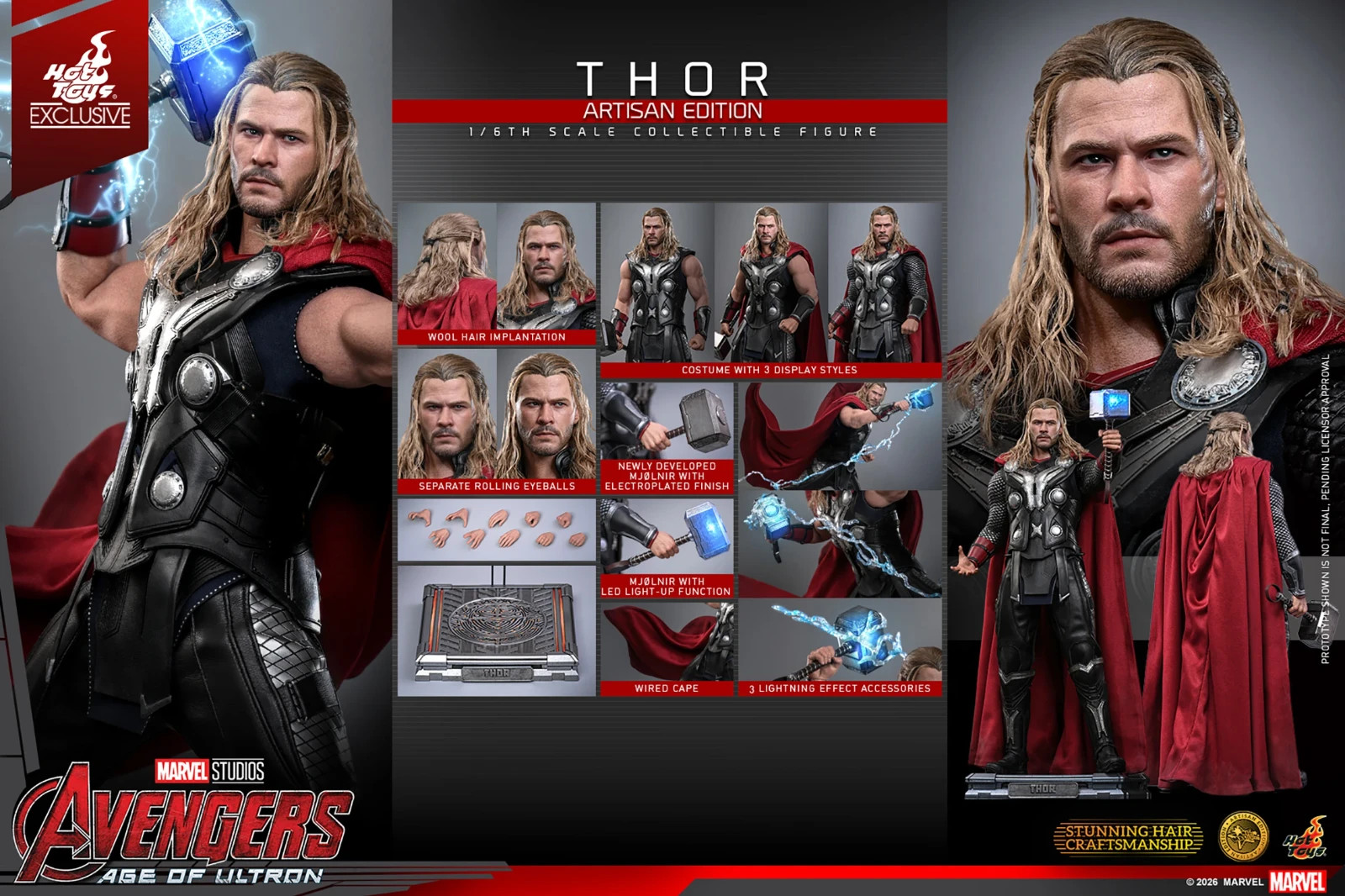 Presale**Hot Toys Thor Artisan Edition Avengers Age of Ultron