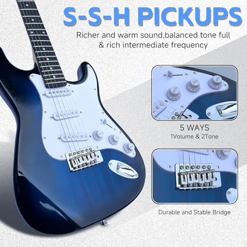 Full Size Electric Guitar Blue Kit