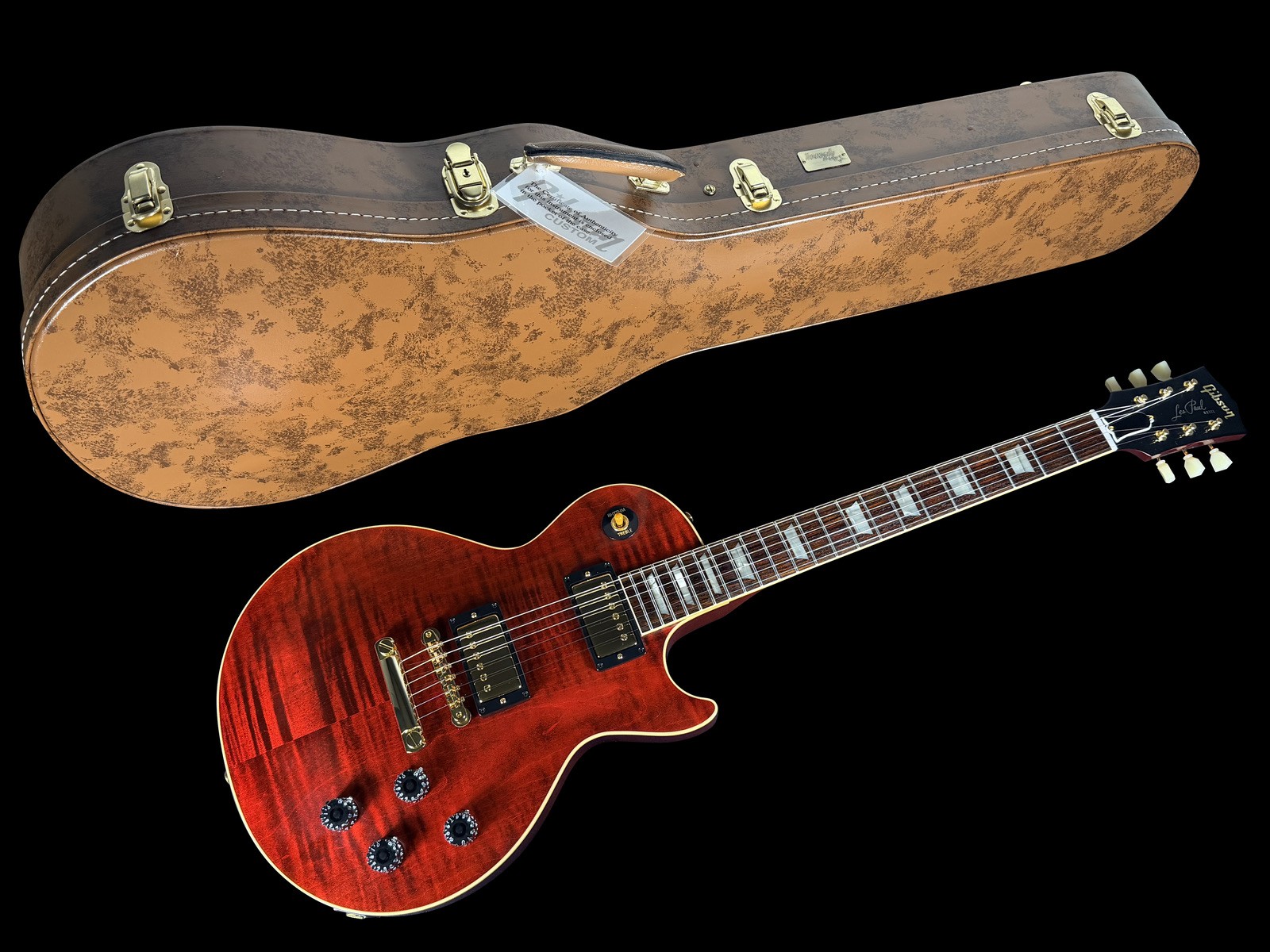 2026 GIBSON LES PAUL ’59 CUSTOM SHOP CHAMBERED 1959 FLAME TOP ~ CANDY RED TIGER