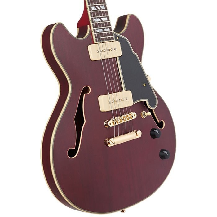 D’Angelico Deluxe Mini DC P-90 SatinTrans Wine 203182
