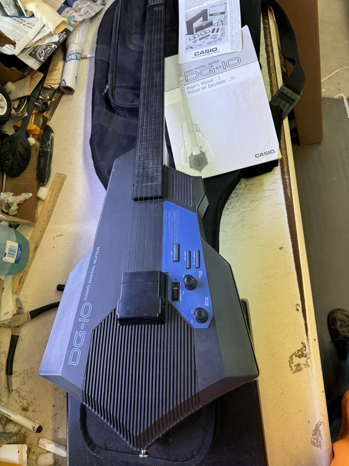 Rare Vintage Casio DG-10 Digital Guitar With Case And Paperwork Working