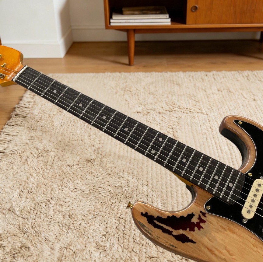 Vintage ST Electric Guitar SSS Pickups Gold Hardware Rosewood Fretboard New SRV