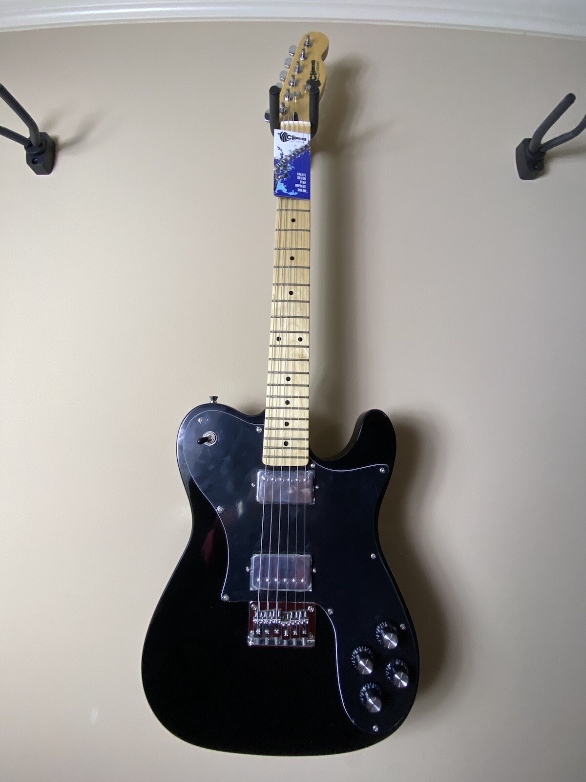 Electric Guitar Vilches Guitars Basswood Black HH pickups w/HardCase
