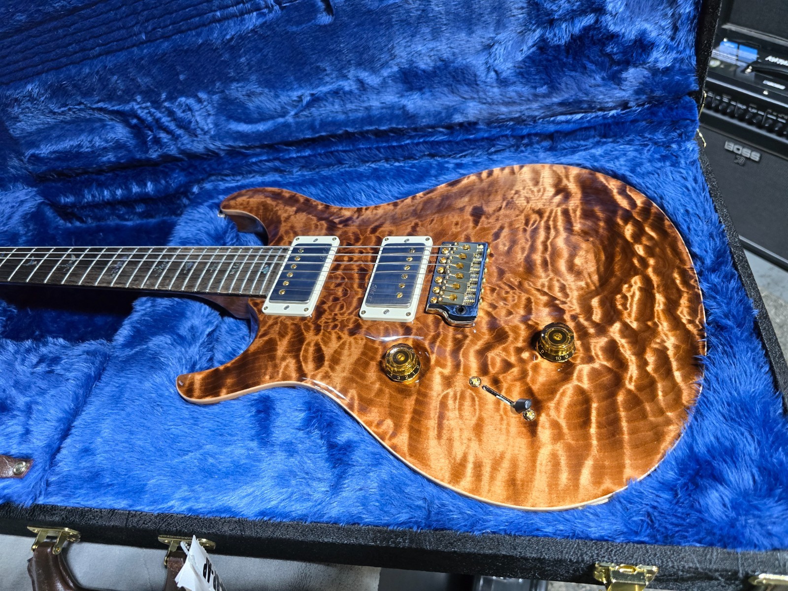 PRS Wood library, 10-Top, Custom 24 Left Handed- Copperhead w/OHSC & PLEK*D #597