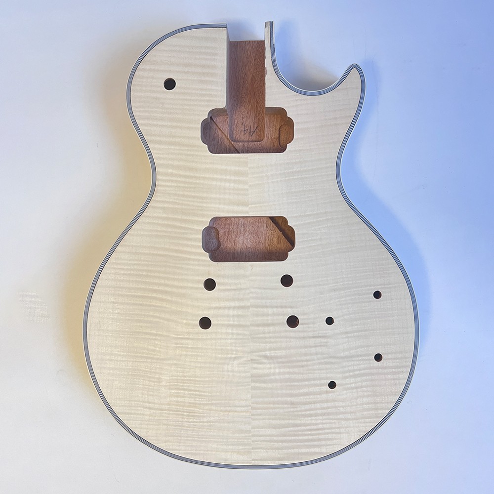 Unfinished DIY Electric Guitar Kits GD Archtop Binding Flame Maple Top FREE SHIP