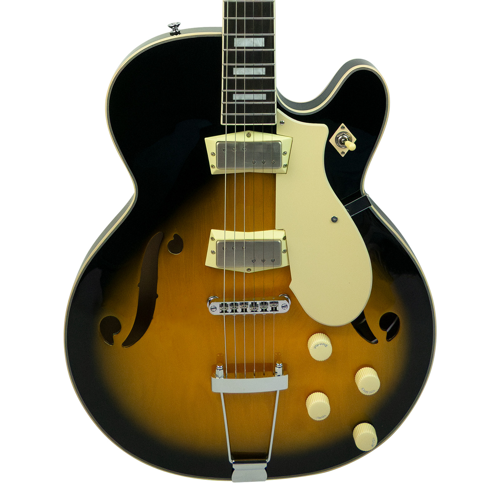 Silvertone 1446TTSB Semi-Hollow Electric Guitar – Tobacco Sunburst – Open Box