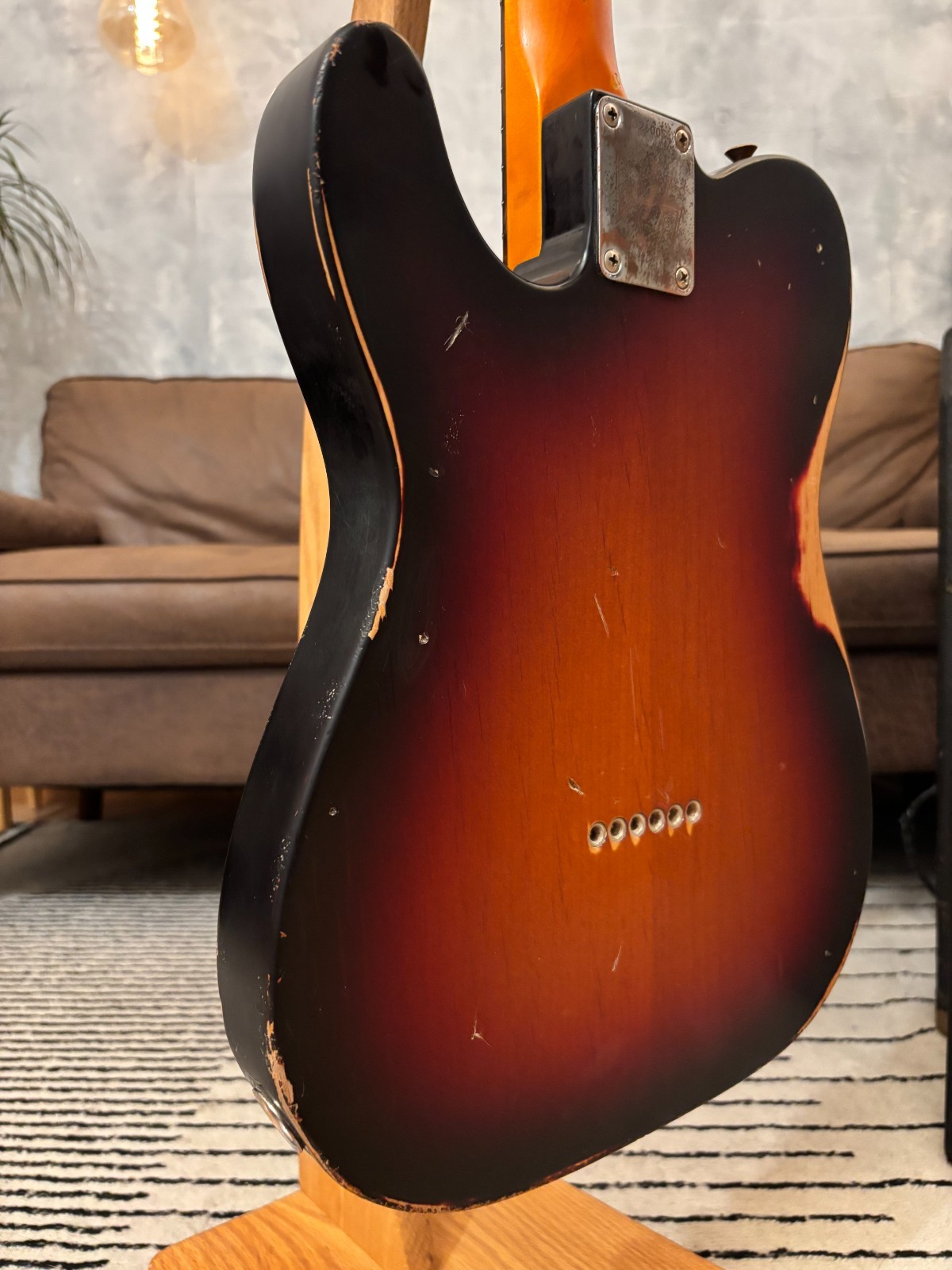 Fender Telecaster 1963 Glas Custom 3-Tone Sunburst Relic 7.8lbs w/ Fender Tweed