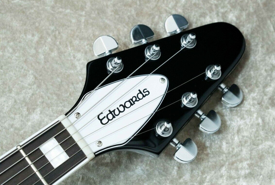 EDWARDS E-FV-LTD Flying V type Black Electric Guitar From Japan
