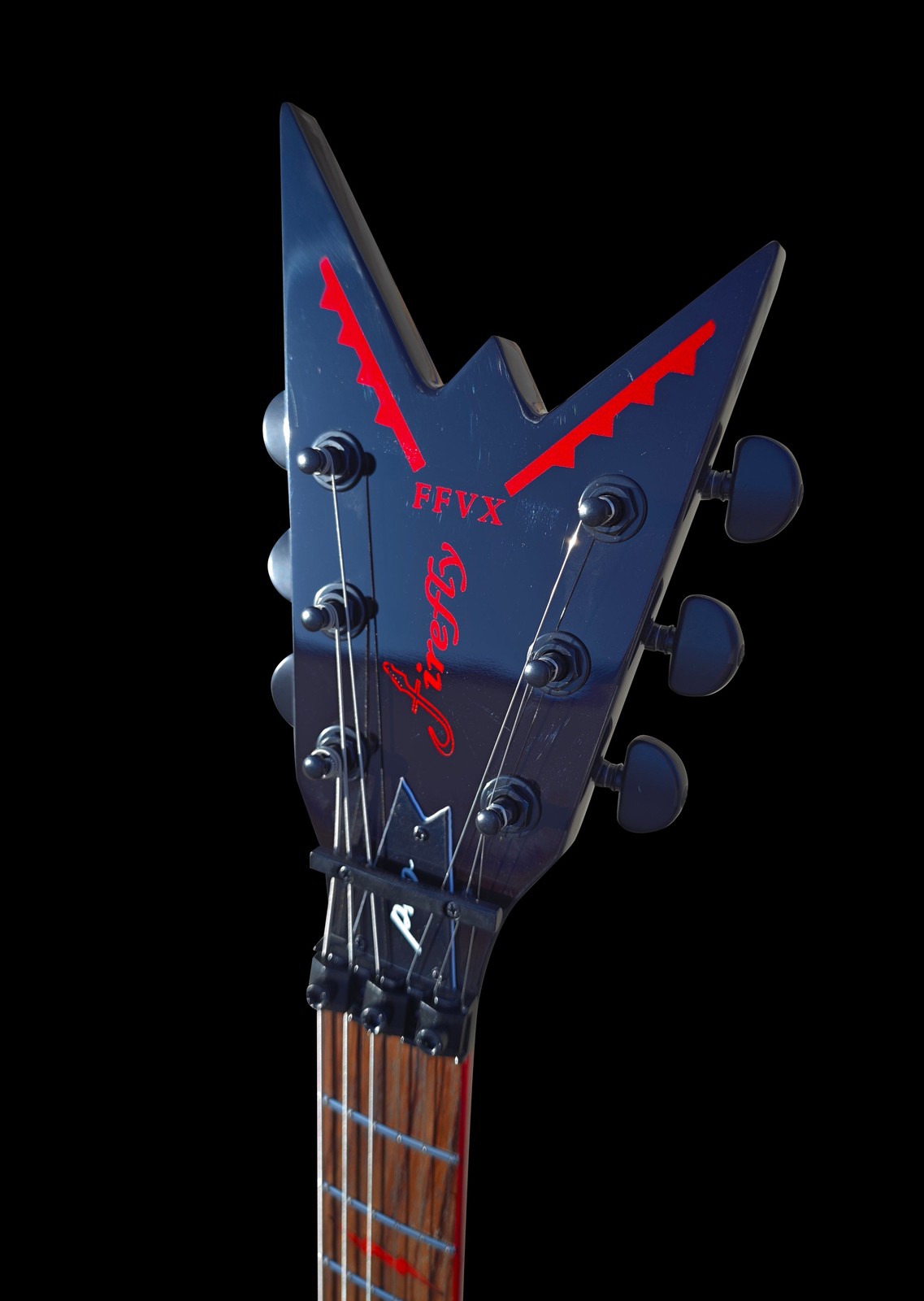 Firefly FFVX Electric Guitar Black Red Lightning Mahogany Alnico Rosewood Frets