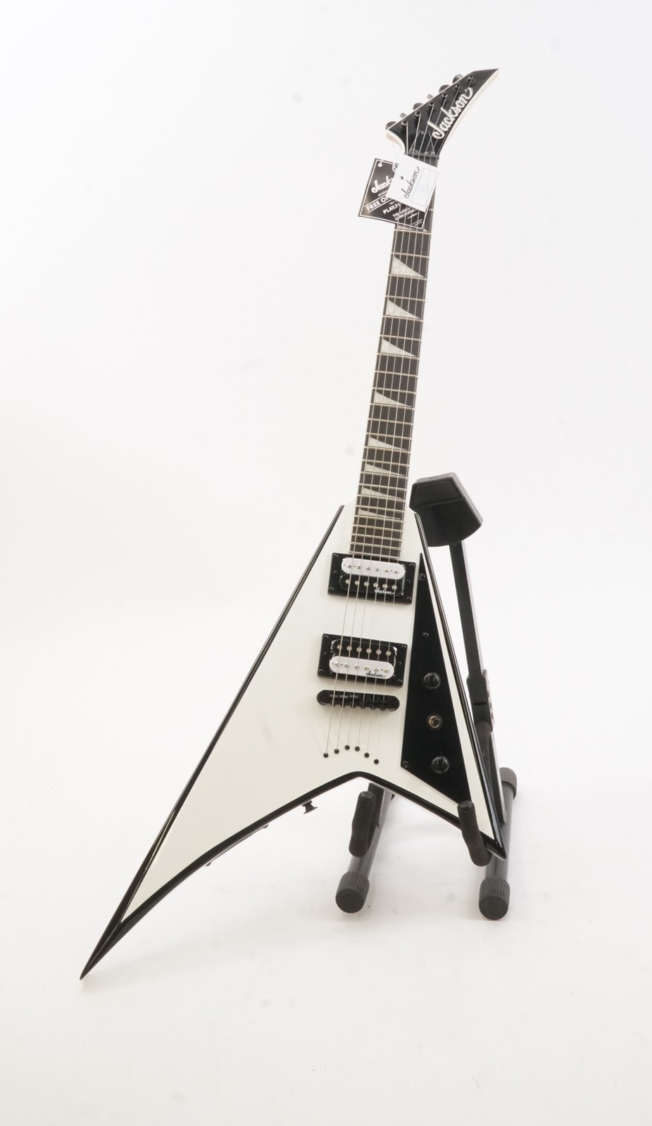 Jackson JS Series Rhoads JS32T, White with Black Bevels Electric Guitar