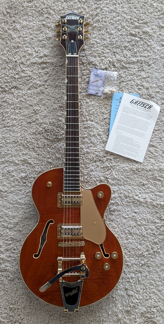 Gretsch Electromatic LTD Flame Okoume Broadkaster Jr. Single-Cut, Roundup Orange