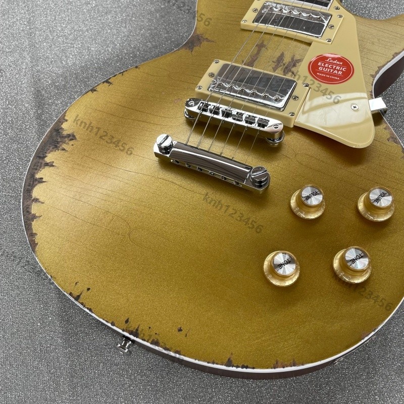 Aged Standard Solid Body Electric Guitar Bone Nut Stainless Rounded Fret Edge US