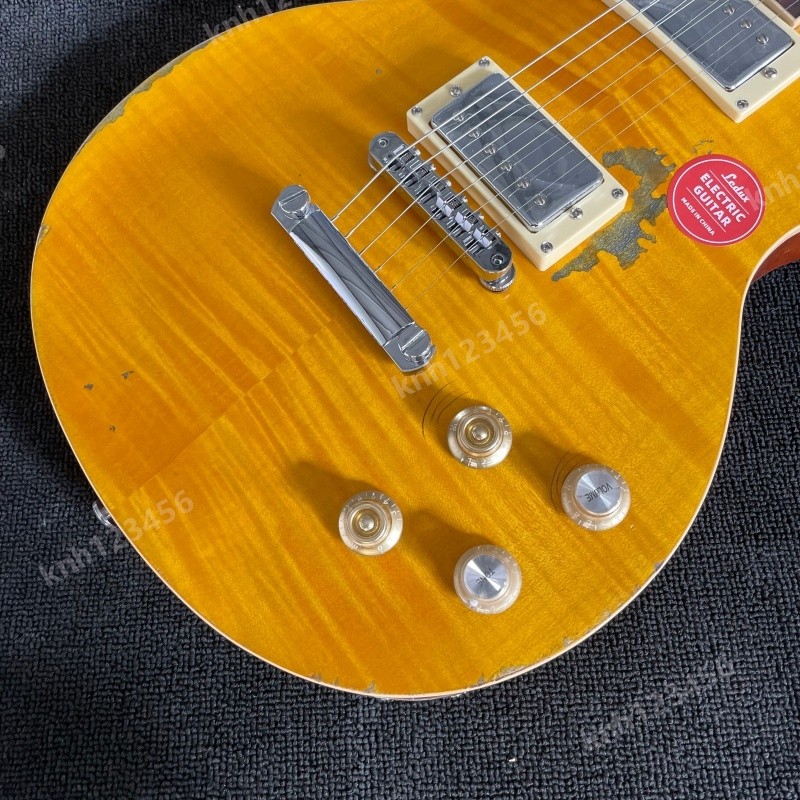 Solid Body Electric Guitar Bone Nut Stainless Rounded Fret Edge，US Shipping