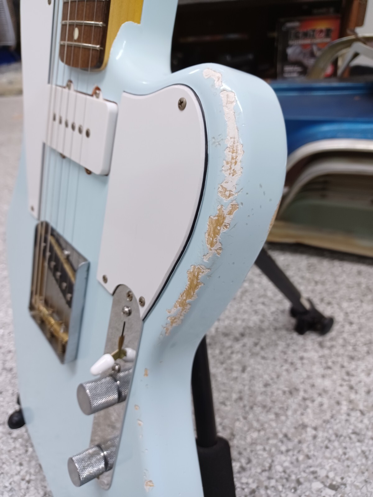 D’Light Custom “Bunny” Pine Jazzcaster Offset 2023 Sonic Blue
