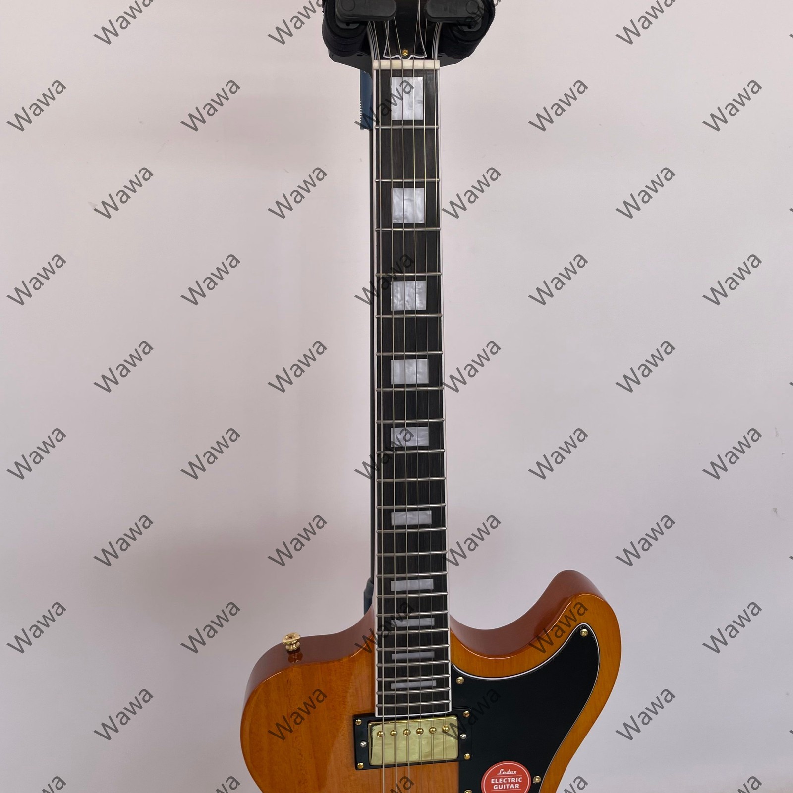 Mahogany Natural Wood Electric Guitar HH Pickups Gold Hardware TOM Bridge