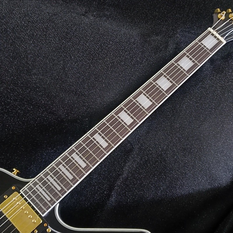 Solid Electric Guitar Stainless Rounded Fret Edge Bone Nut Black From US Stock