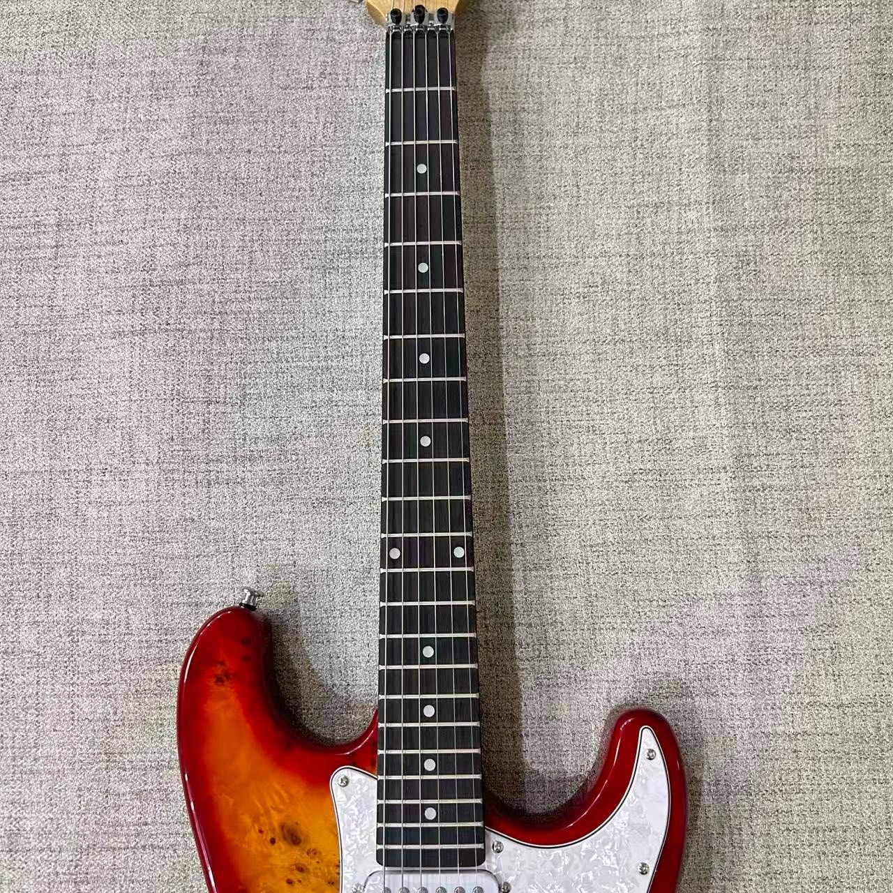 MOD Burl Maple Double-cut Sunburst Electric Guitar Floyd Rose Tremolo SSH Pickup