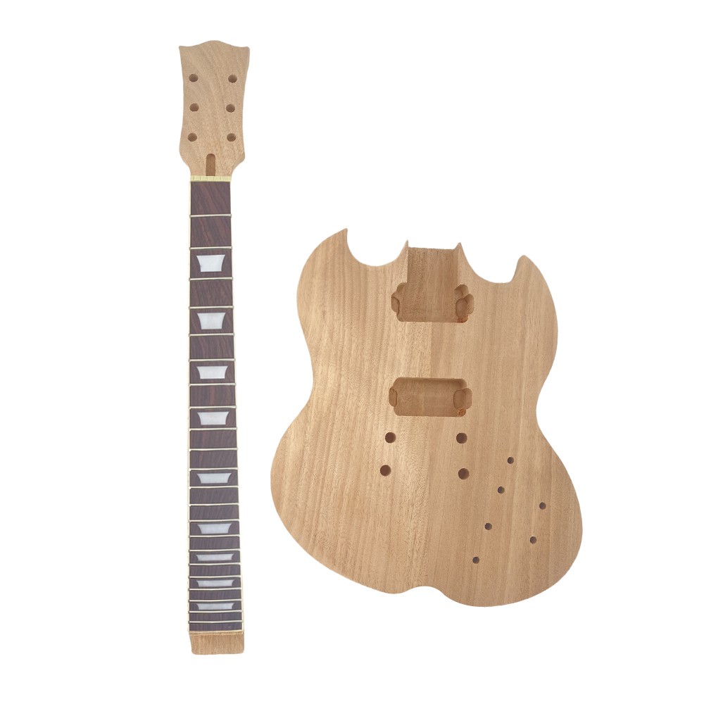 DIY Electric Guitar Kit Mahogany Body 22Fret 24.75Inch Rosewood Fretboard