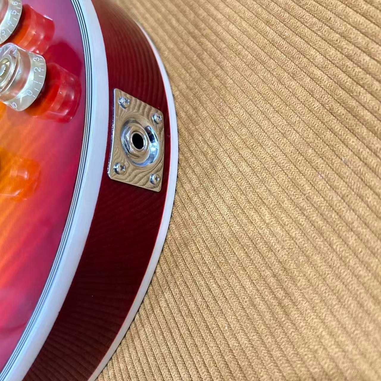 Custom Ace Frehley Style Cherry Sunburst Electric Guitar HHH Pickup Fixed Bridge