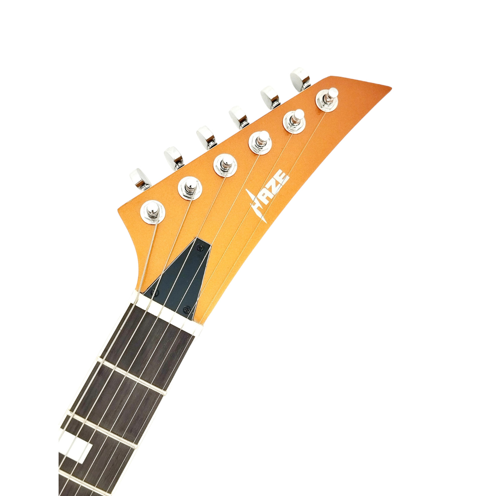 Haze Neck-Thru Electric Guitar, Metallic Gold + Free Gig Bag, Strings SEG-258GD