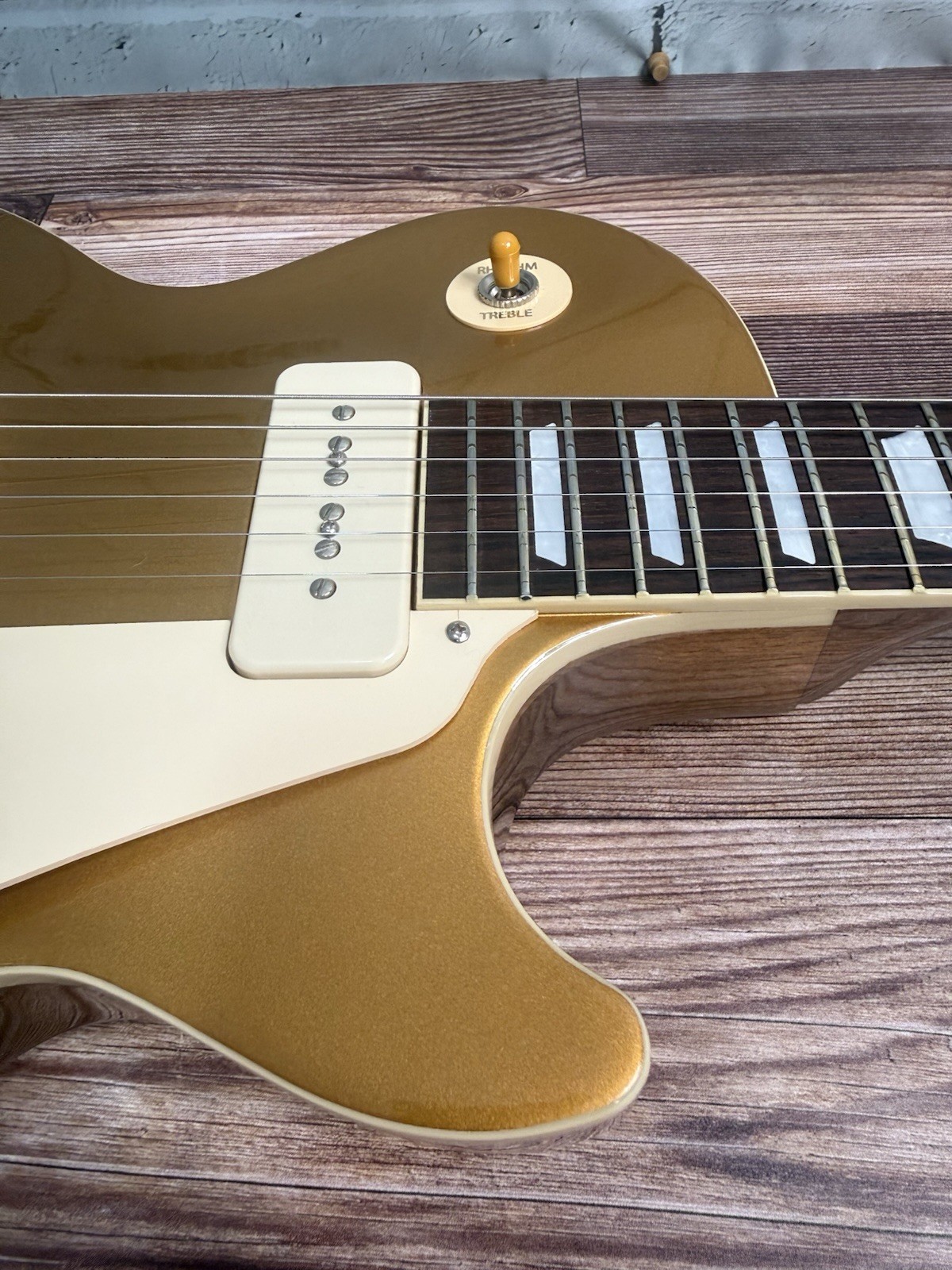 Gibson Les Paul Standard 50’s P90 Guitar Top – Goldtop Plek’d