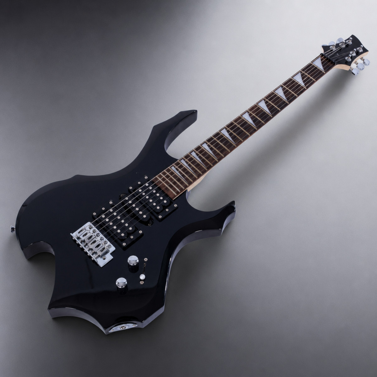 Black Flame Style Electric Guitar Beginner Bundle Bag Strap Cable Picks HSH