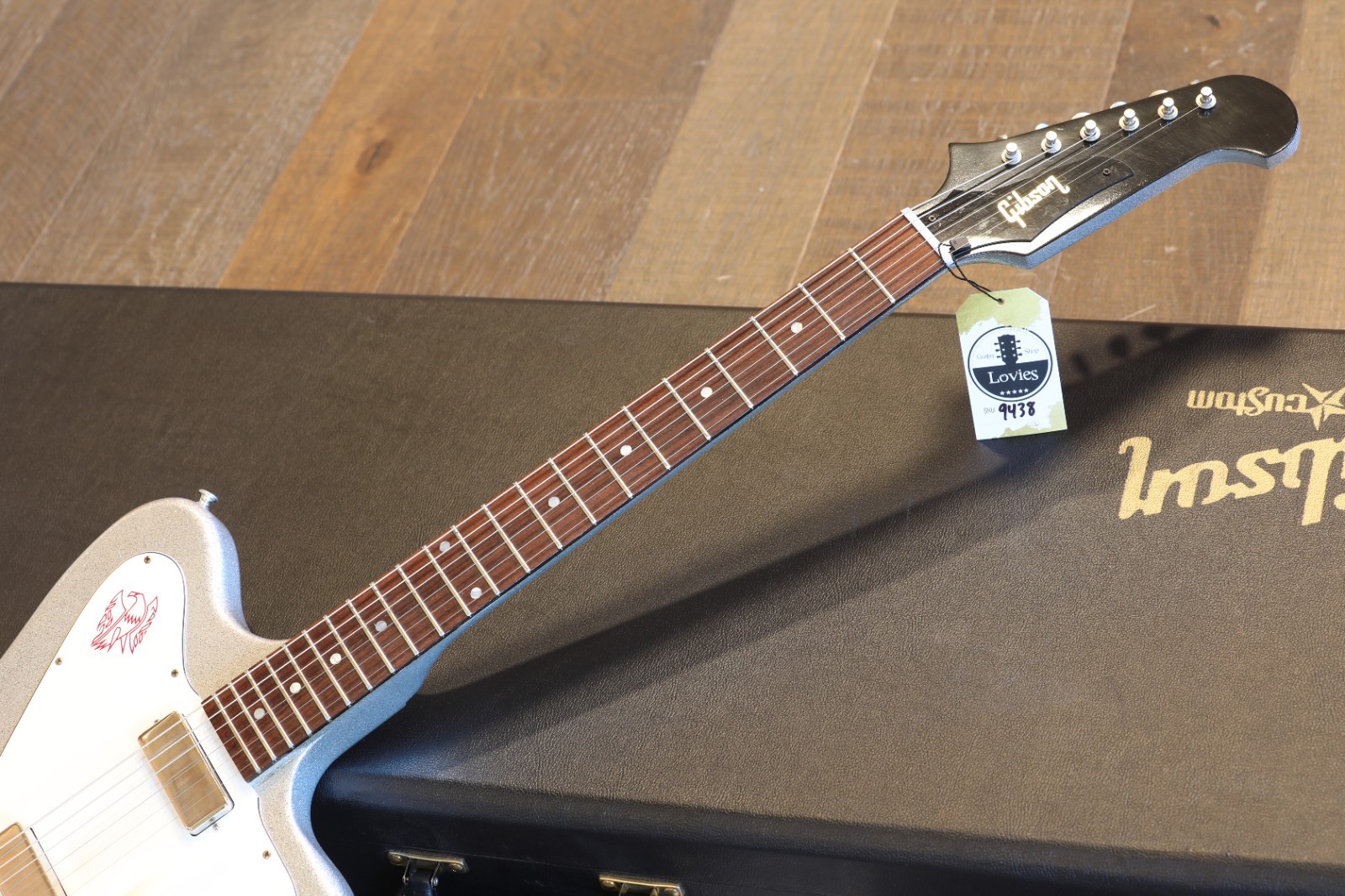 2022 Gibson Custom Shop NonReverse Firebird 65 Guitar Silver Sparkle + COA OHSC